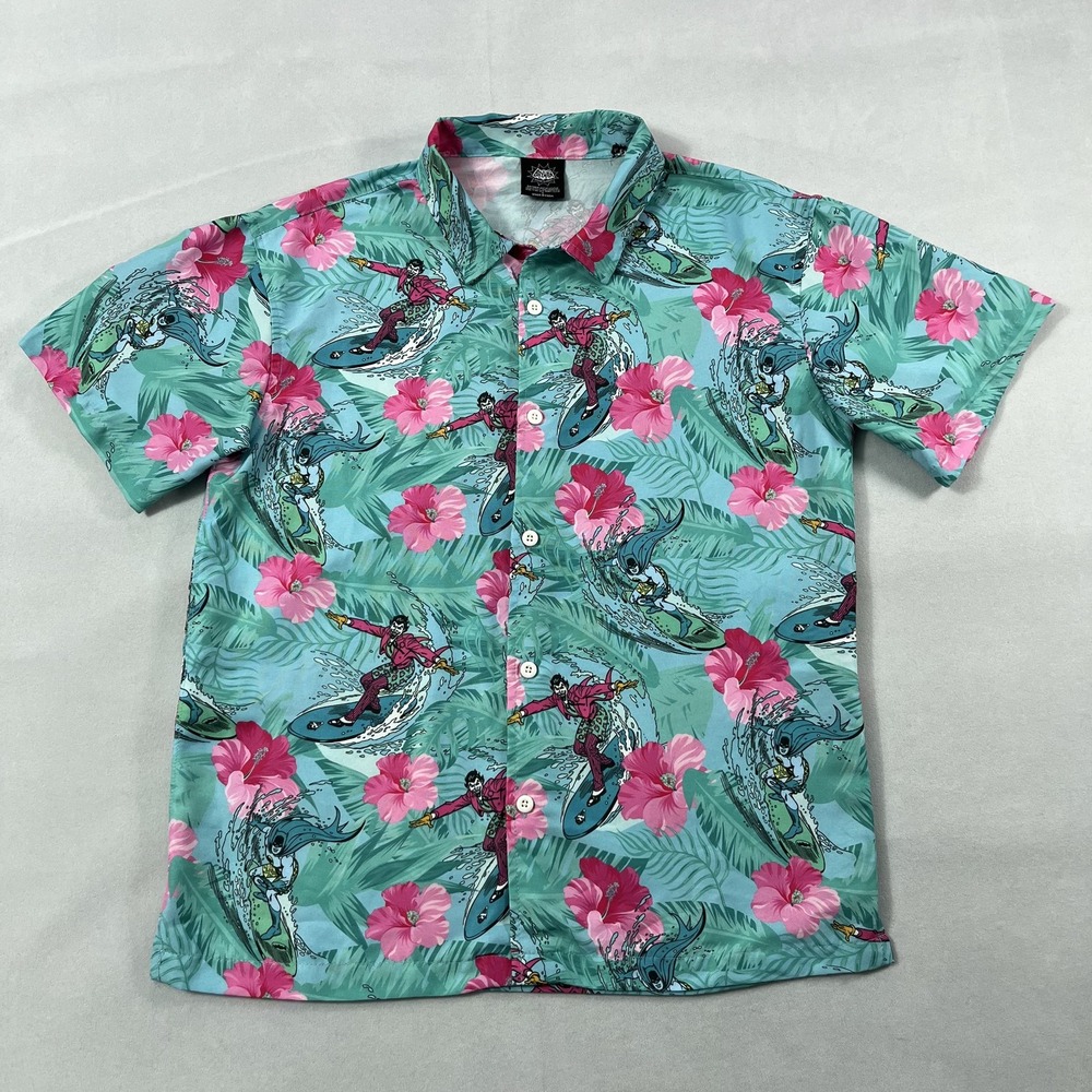 Batman Classic TV Series Shirt Mens‎ Small Hawaiian Joker Surf Floral DC Comics